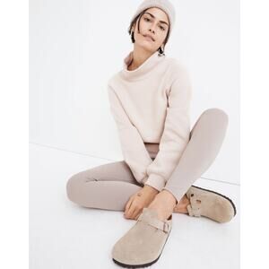 MADEWELL Organic Cotton Sweatshirt Women Sz XL Relaxed Turtleneck Pullover Pink